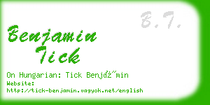 benjamin tick business card